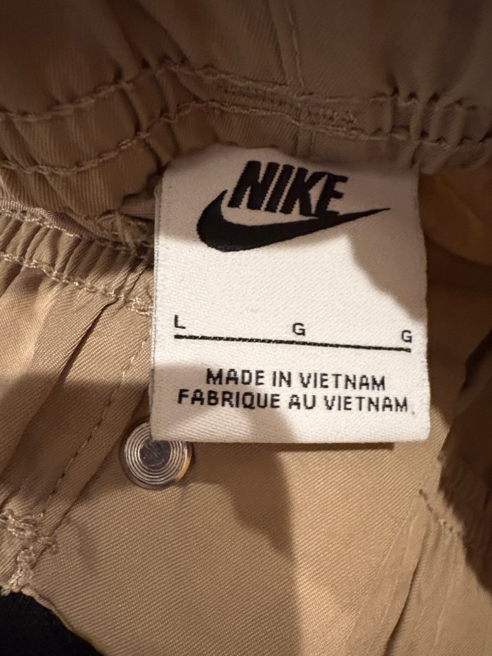 Nike Tan Cargo Pants with White Swoosh - Picture 8 of 8